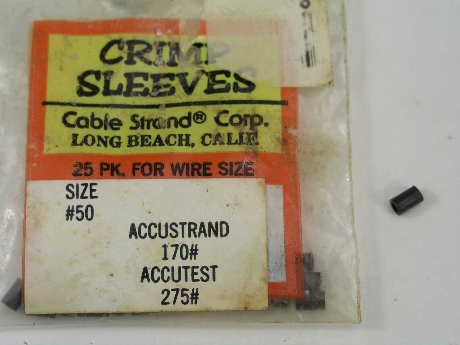 100-120lb Mono Leader Crimp Sleeves Single Barrel Cable Strand,  25pcs Main Image 100-120lb Mono Leader Crimp Sleeves Single Barrel Cable Strand 25pcs - Image 1