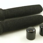 Foam Handlebar Grips, ATV Type, Black with End Caps