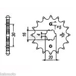Front Counter Shaft Sprocket, 16T ,  for Vintage Kawasaki Suzuki Yamaha - Image 3
