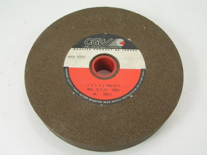 6" Grinding Wheel, 80 Grit, 1" Wide, Camel CGW A80-M-V - Image 1