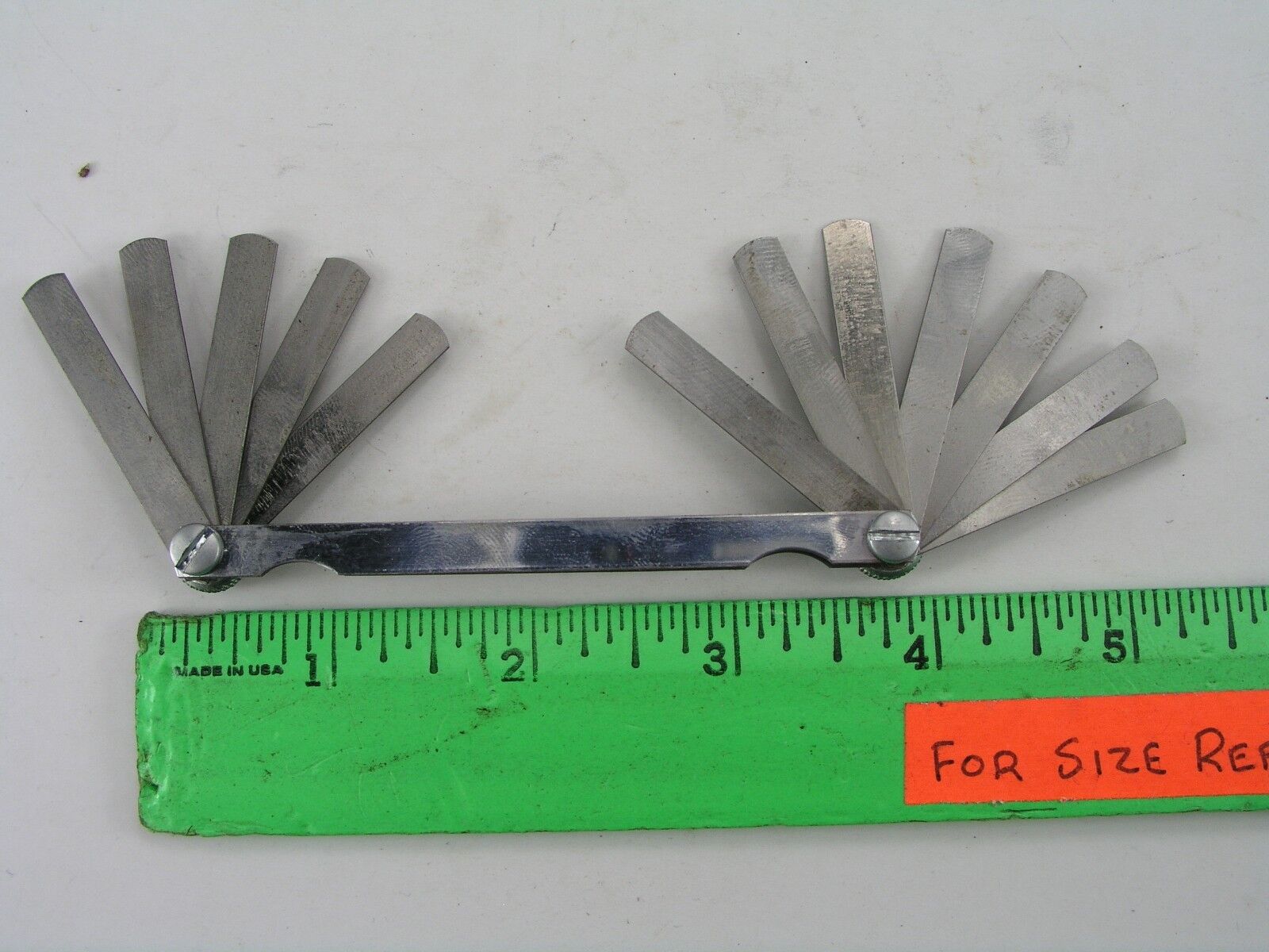 Feeler Gage Set, Vintage Duro Chrome No. 214 Type A Gallery Image 0 Feeler Gauge Set, Vintage Duro Chrome No. 214 Lot A Dual Scale - Image 2