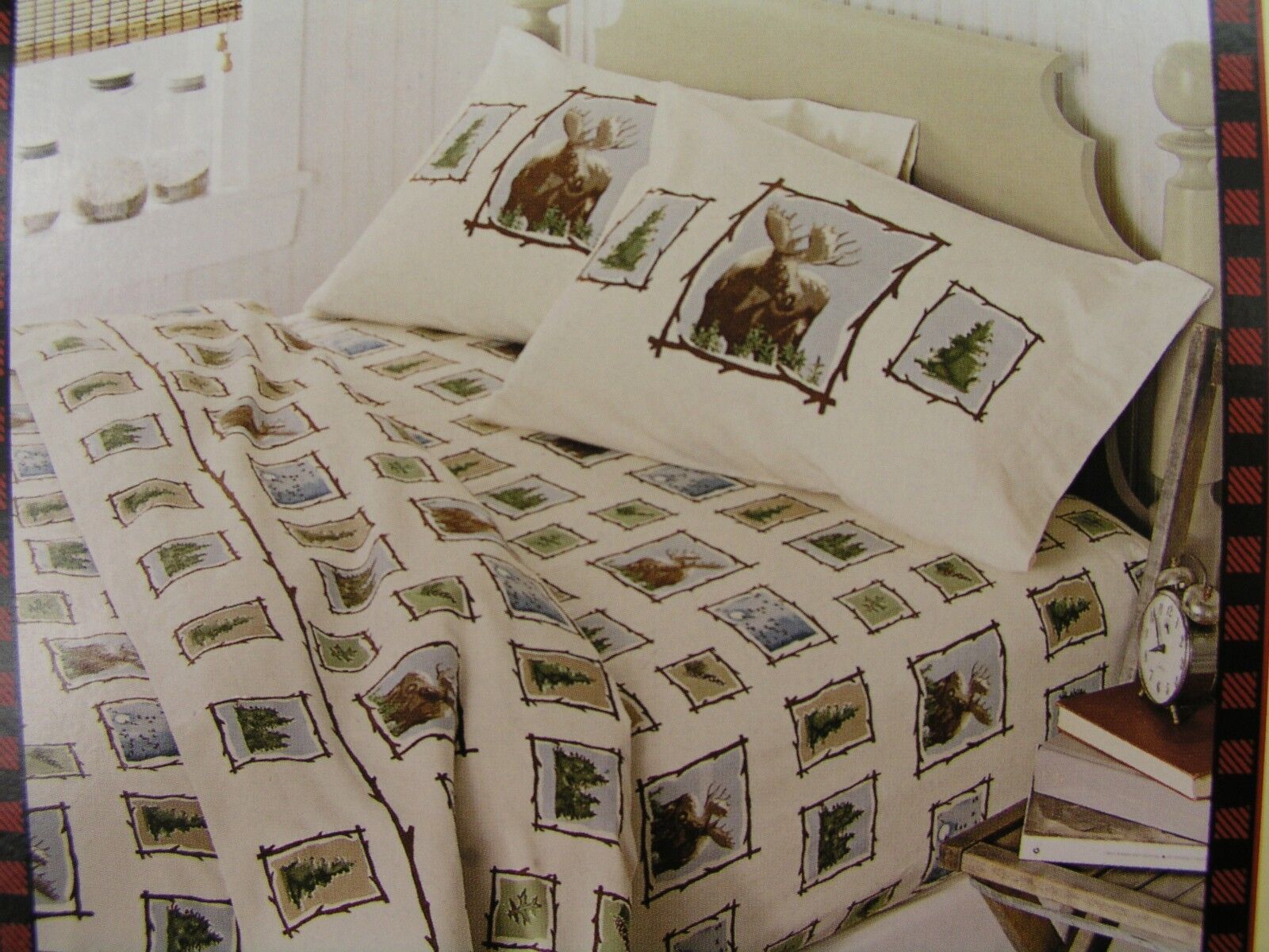 Twin Flannel Sheet Sets, Woolrich Home Premium, Outdoor Animals Scene Main Image Twin Flannel Sheet Sets, Woolrich Home Premium, Outdoor Animals Scene - Image 1