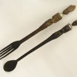 Vintage Carved African Fork & Spoon