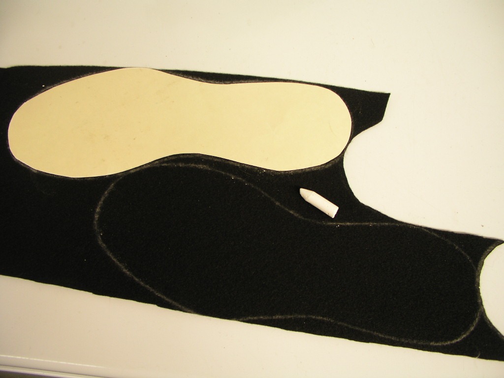 tracing the felt soles