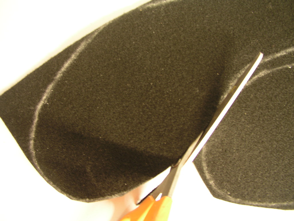 cutting out the felt soles