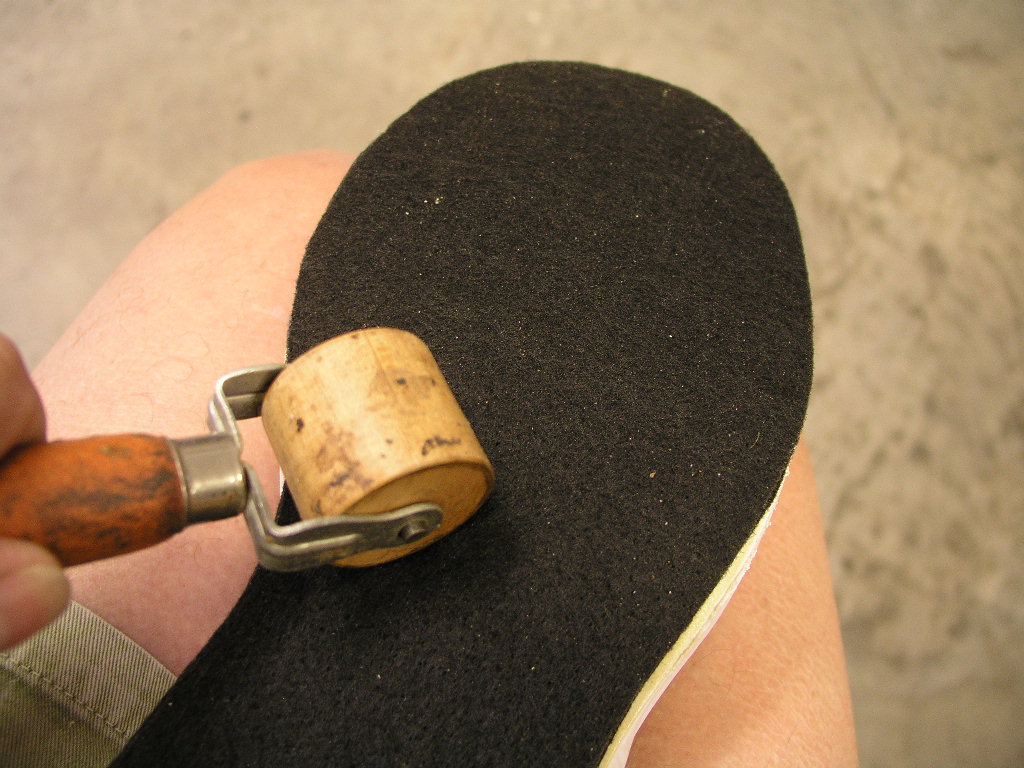 sticking on the felt sole