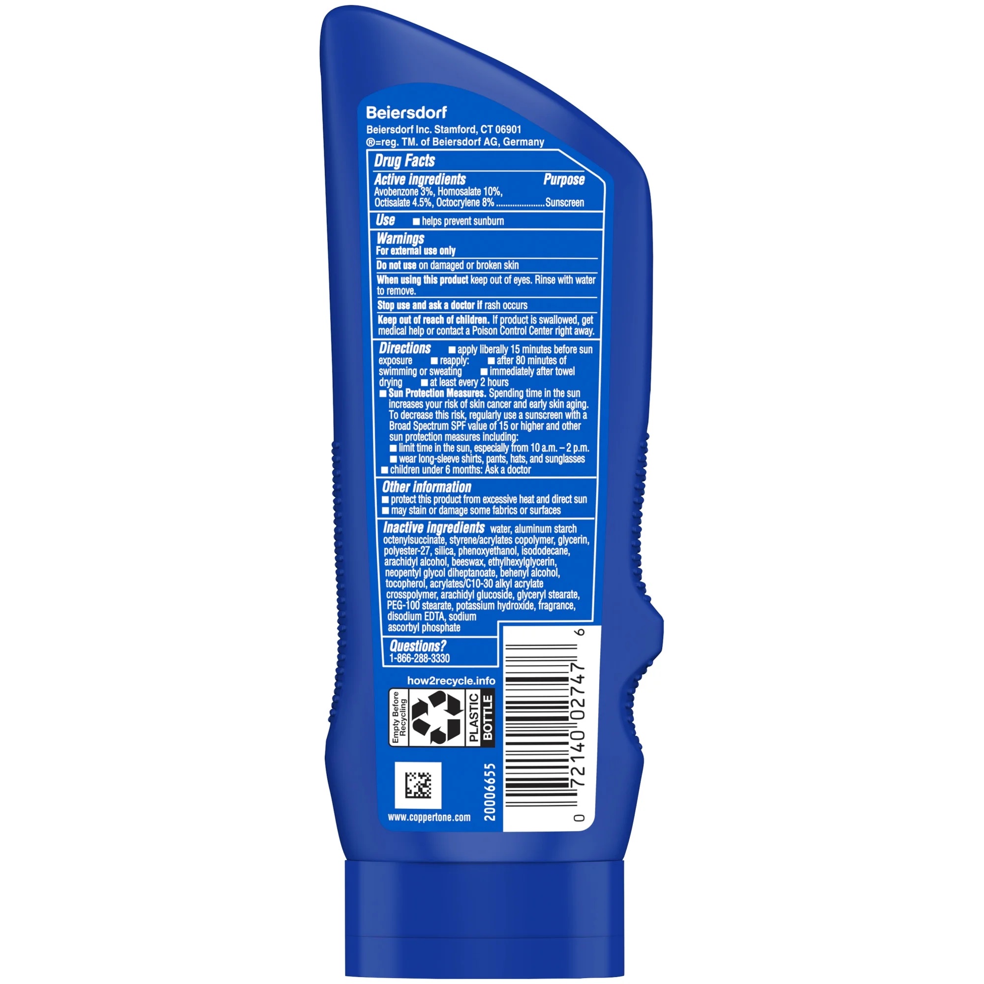 back Coppertone SPF50 Sport Sunscreen Suntan Lotion - Image 3