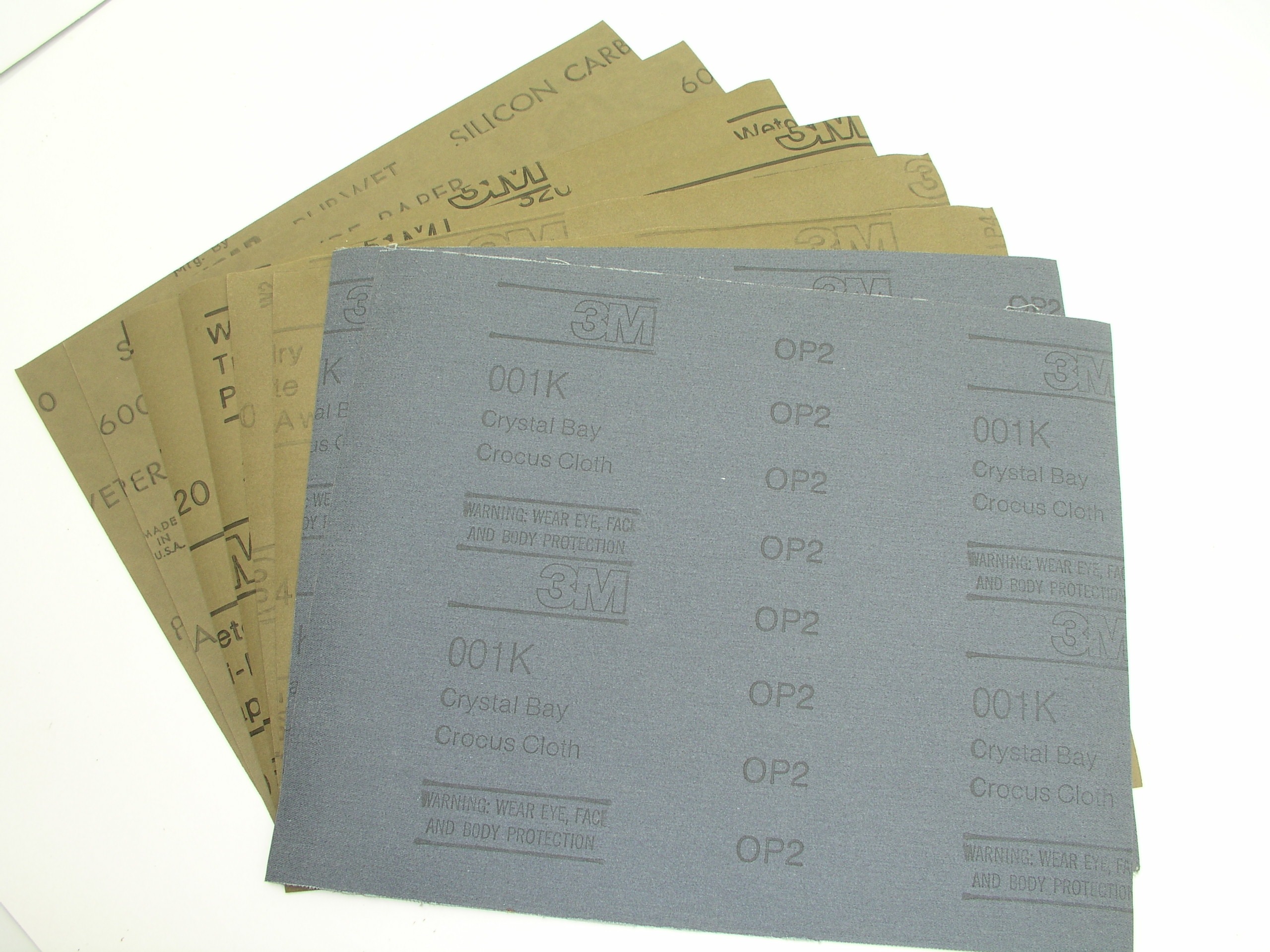 OLYMPUS DIGITAL CAMERA Sandpaper Assortment 2 Sheets Each 1000 600 320 240 Grits, 3M Sancap - Image 2