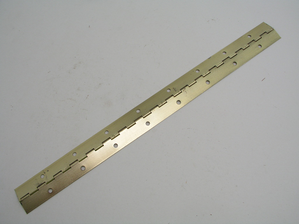 OLYMPUS DIGITAL CAMERA 17" Brass Plated Steel Continuous Piano Hinge with 90 Degree Inside Stop - Image 3