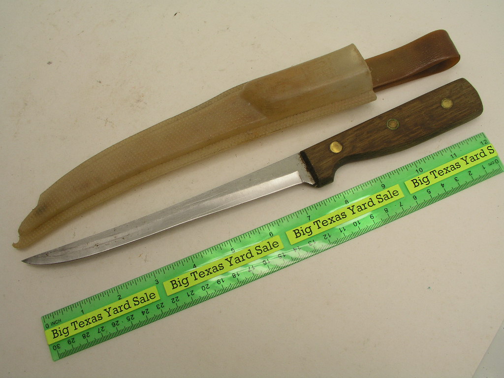 OLYMPUS DIGITAL CAMERA Old Homestead Filet Knife Stainless Wood Handle and Belt Sheath - Image 1