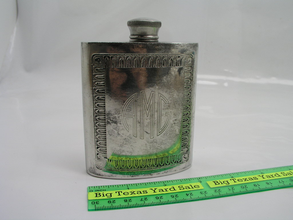 OLYMPUS DIGITAL CAMERA Vintage Selwin Pewter Hip Flask - Image 1