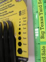 8 Size Metric Folding Allen Hex Key Set Stanley STHT71800 - Image 2