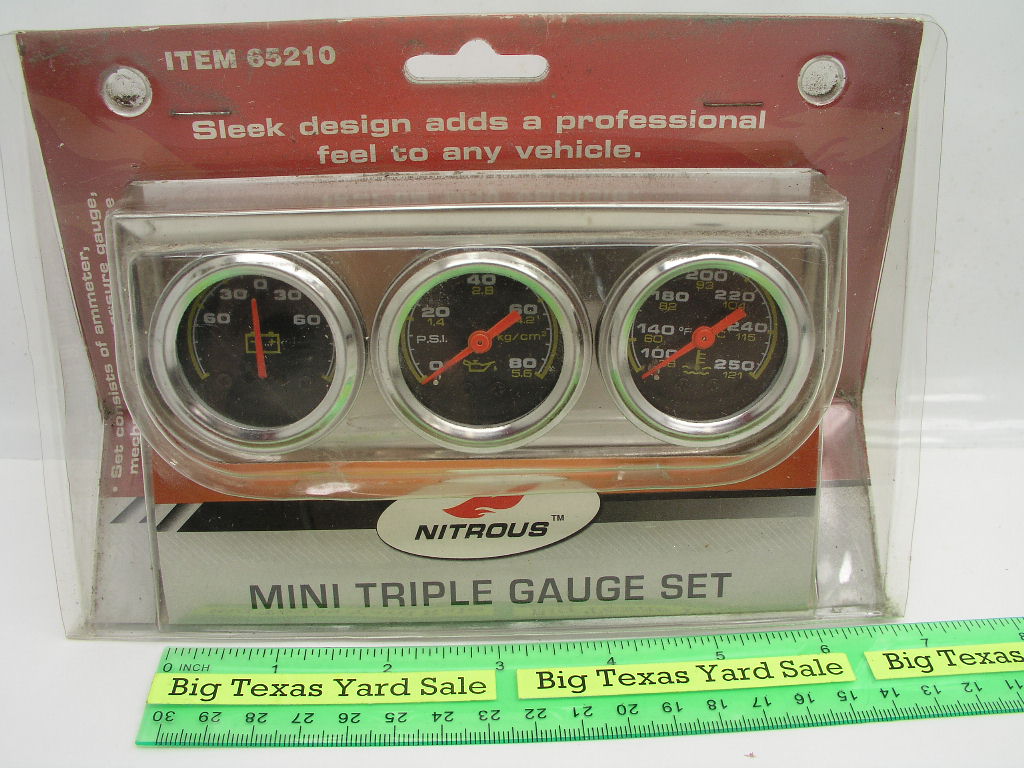 OLYMPUS DIGITAL CAMERA 3pc Automotive Gauge Set with Bracket Nitrous 65210 - Image 1