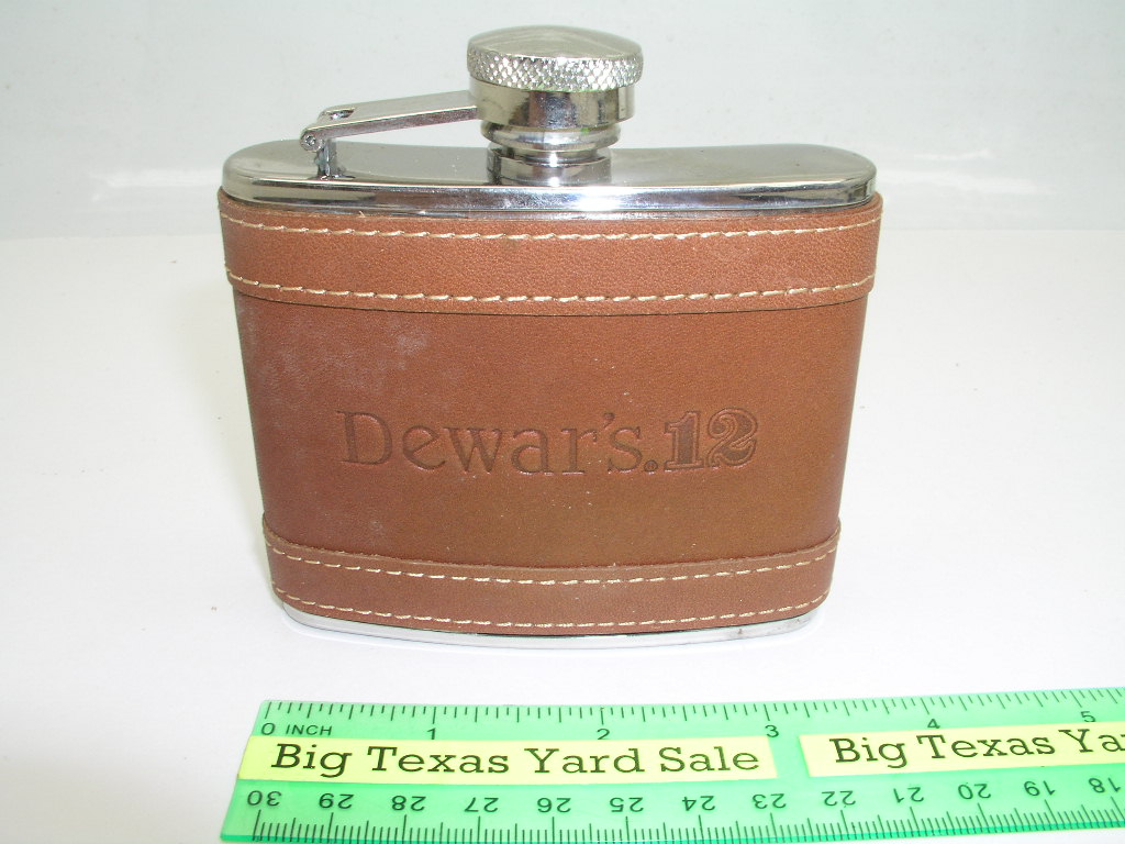 OLYMPUS DIGITAL CAMERA Leather Clad Polished Stainless Steel Hip Flask Dewars - Image 1