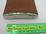 Leather Clad Polished Stainless Steel Hip Flask Dewars - Image 3