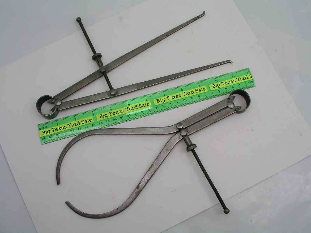 OLYMPUS DIGITAL CAMERA 11" Leg Massachusetts Tool Company Inside and Outside Bow Caliper Set - Image 1