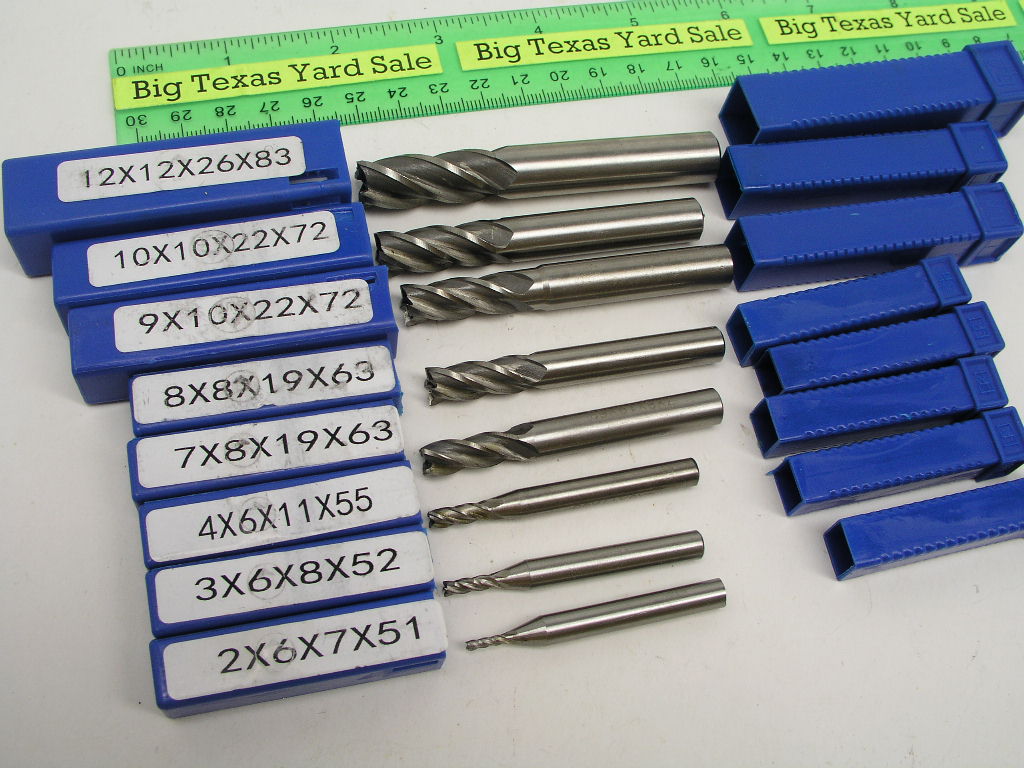 OLYMPUS DIGITAL CAMERA 8 pc 4 Flute End Mill Set - Image 1