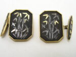 Vintage Amita Japan Damascene Men's Cuff Links