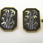 Vintage Amita Japan Damascene Men's Cuff Links