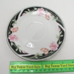 Black Satin Pattern Saucer by Gibson Designs