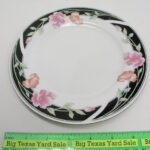 Black Satin Pattern Salad Plate by Gibson Designs