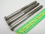 3pcs 1/2" X 6" Stainless Lag Screw Bolts